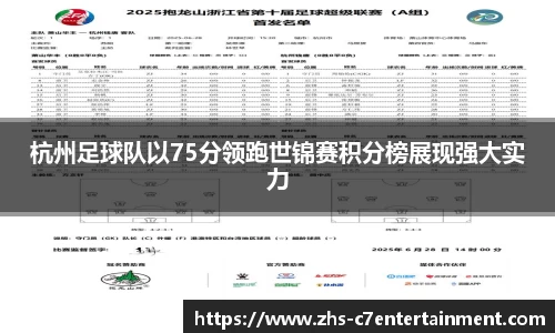 杭州足球队以75分领跑世锦赛积分榜展现强大实力